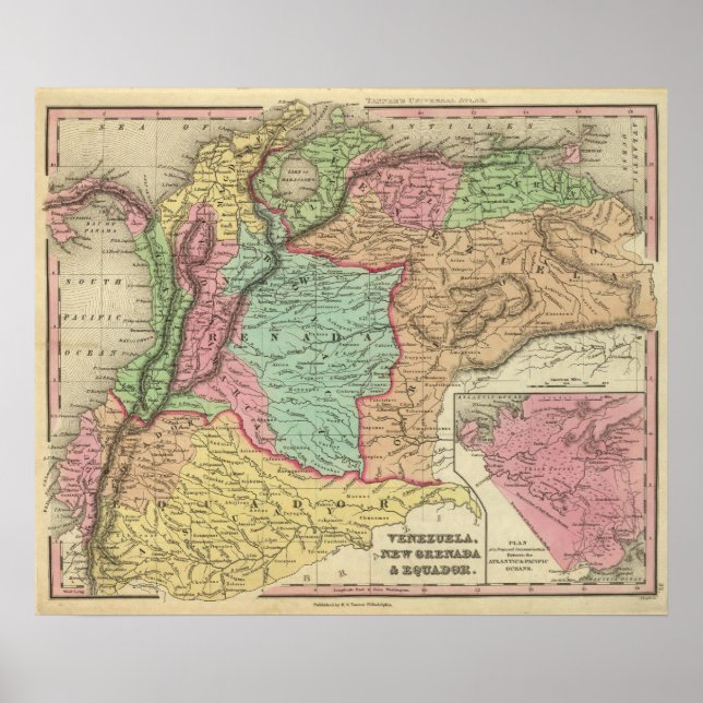 Póster Venezuela, New Grenada & Equador (Frente)