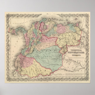 Póster Venezuela, Nueva Granada Colombia y Ecuador