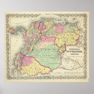 Póster Venezuela, Nueva Granada Y Ecuador