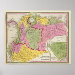Póster Venezuela, Nueva Granada y Ecuador