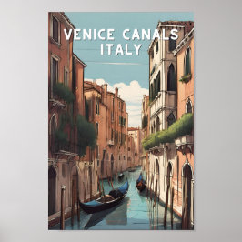 Póster Venezuela Venecia canalas italia viaje veneciano