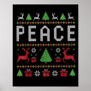 Póster Vengo En Paz Pareja Jersey Feo De Navidad A Juego
