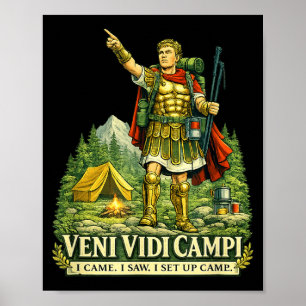 Póster Veni Vidi Cam Camara Divertida Soldado Romano Latí