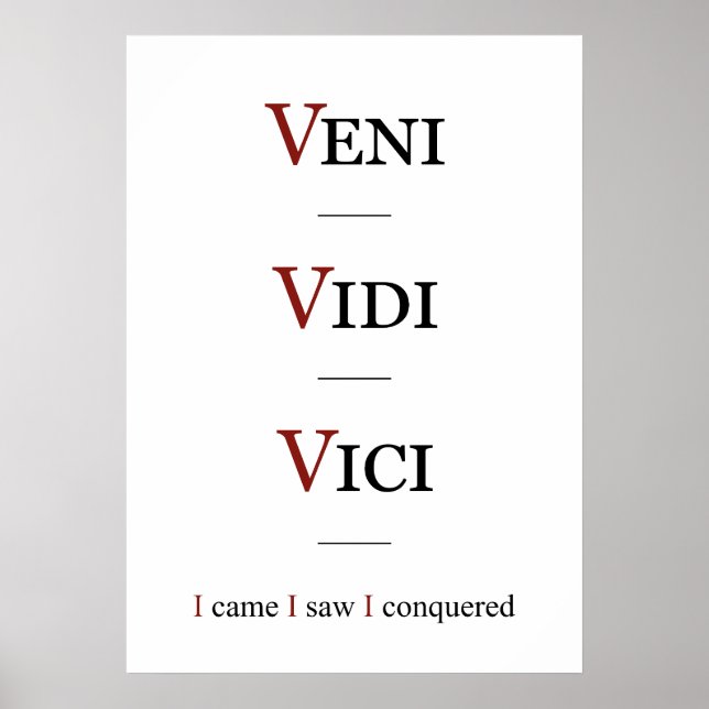 Póster Veni, Vidi, Vici (Frente)