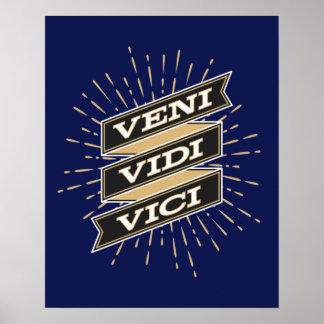 Póster Veni Vidi Vici Blue