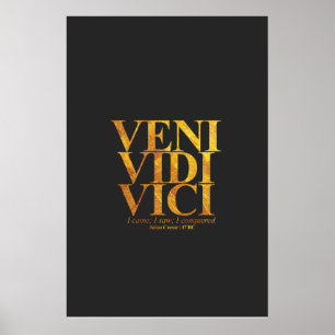Póster Veni Vidi Vici Julius Caesar Latin Cita.