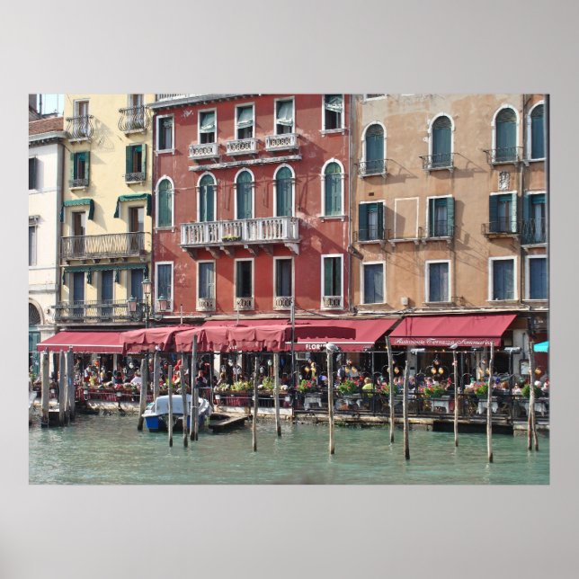 Póster Venice, Italy Canal Cafe - Photographic Print (Frente)