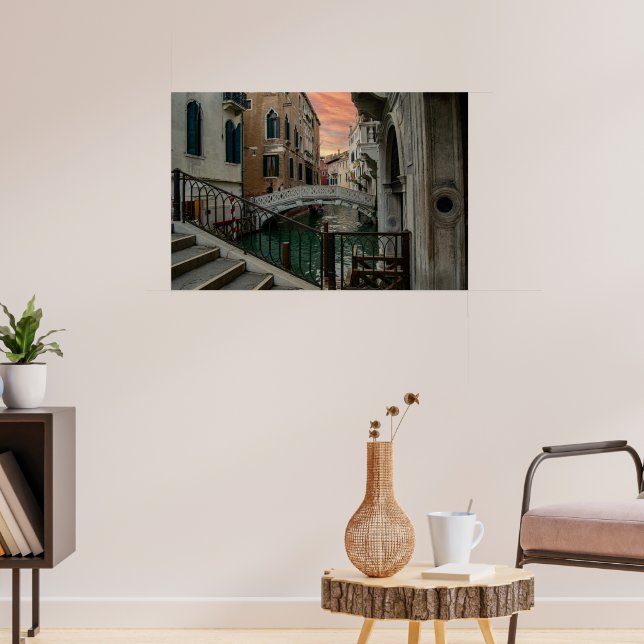 Póster Venice Sunset Canal & Bridge – Romantic (Salón 3)