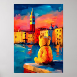 Póster Venice Teddy Fauvist Sunset Canal Print