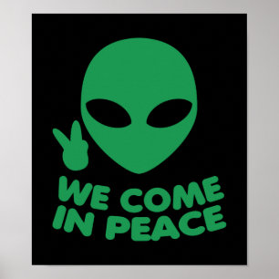 Póster Venimos en extranjero de la paz