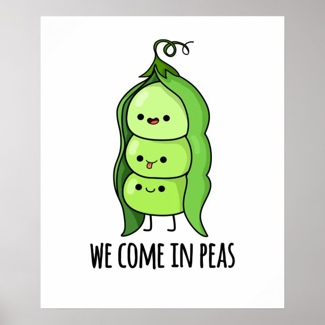 Póster Venimos En Peas Cute Pea Pun (Frente)