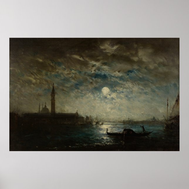 Póster Venise et le Campanile au Clair de Lune (Frente)