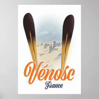 Póster Vénosc, poster de esquí de Francia