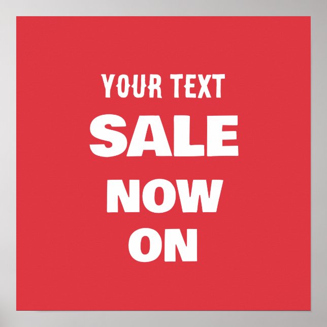 Póster "VENTA AHORA EN Camiseta – Rojo Blanco Promo perso (Frente)