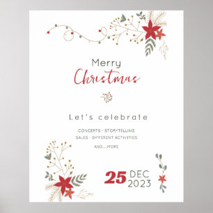 Póster Venta de Navidad Minimalista Feliz Navidad, Felice
