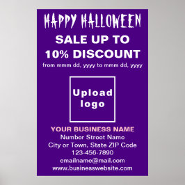 Póster Venta de negocios de Halloween en Poster morado