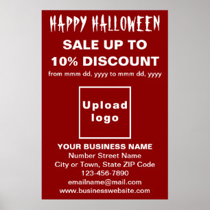 Póster Venta de negocios de Halloween en Poster rojo