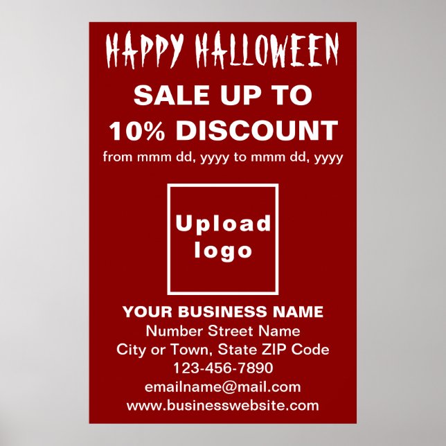 Póster Venta de negocios de Halloween en Poster rojo (Frente)