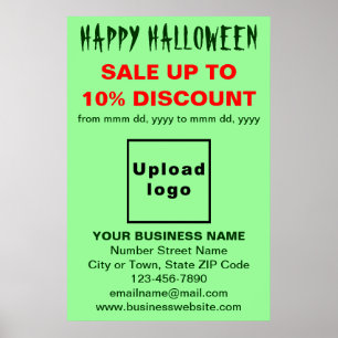 Póster Venta de negocios de Halloween en Poster verde cla