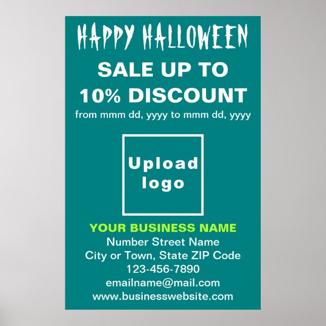 Póster Venta de negocios de Halloween en Poster verde Ver (Frente)