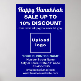Póster Venta de negocios de Hanukkah en Poster azul