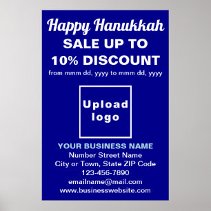 Póster Venta de negocios de Hanukkah en Poster azul
