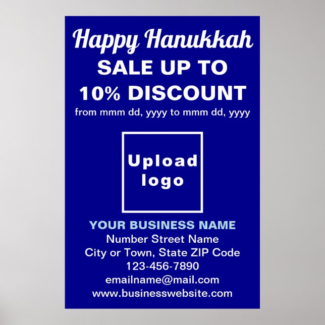Póster Venta de negocios de Hanukkah en Poster azul (Frente)