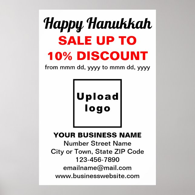 Póster Venta de negocios de Hanukkah en Poster blanco (Frente)