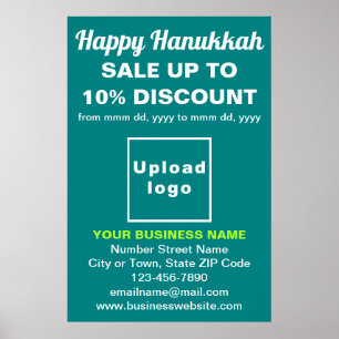 Póster Venta de negocios de Hanukkah en Poster verde Verd