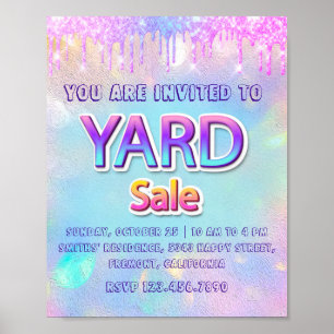 Póster Venta de patio Anuncio holográfico en casa