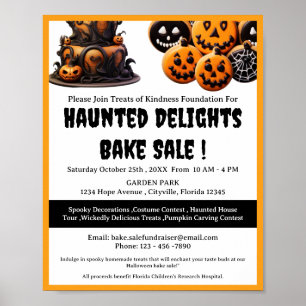 Póster Venta de Repostería de Halloween Espeluznante para