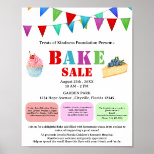 Póster Venta de Repostería o Pasteles Moderna para Recaud