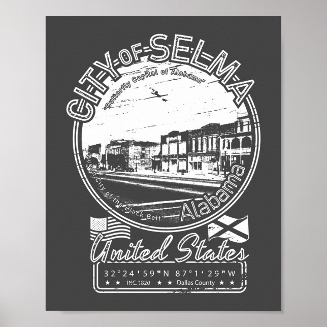PÓSTER VENTAJA DE LA CIUDAD DE SELMA - ALABAMA (Frente)