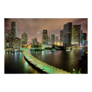 Póster Ventajas del puente a través del canal a Miami