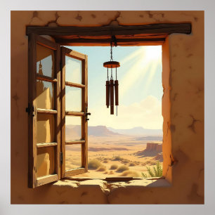 Póster Ventana abierta en el desierto