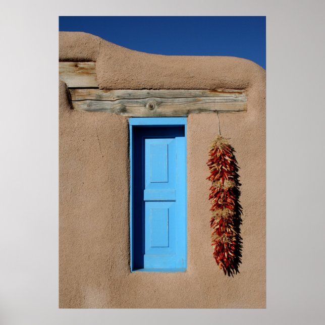 Póster Ventana azul de Taos (Frente)