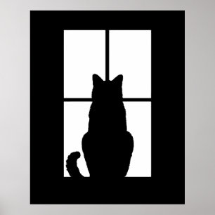 Póster Ventana Cat Click to Personalizar Obtener cualquie