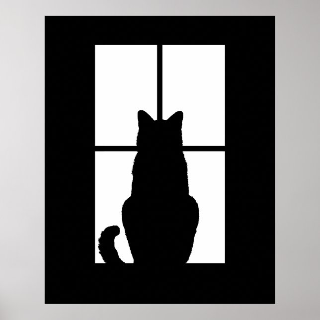 Póster Ventana Cat Click to Personalizar Obtener cualquie (Frente)