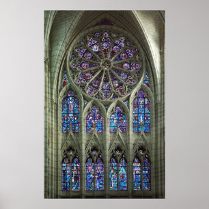 Póster Ventana color de rosa de la catedral