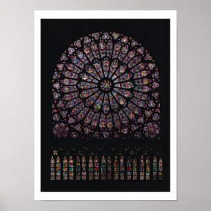 Póster Ventana color de rosa del transept del norte