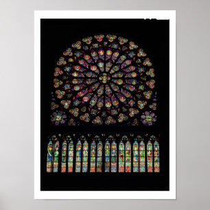 Póster Ventana color de rosa del transept del sur que