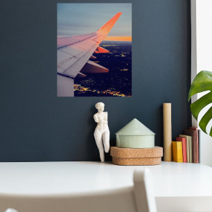 Póster Ventana de avión Amanecer horizonte Aviación 
