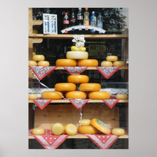 Póster Ventana de compras de queso en Ámsterdam (Frente)