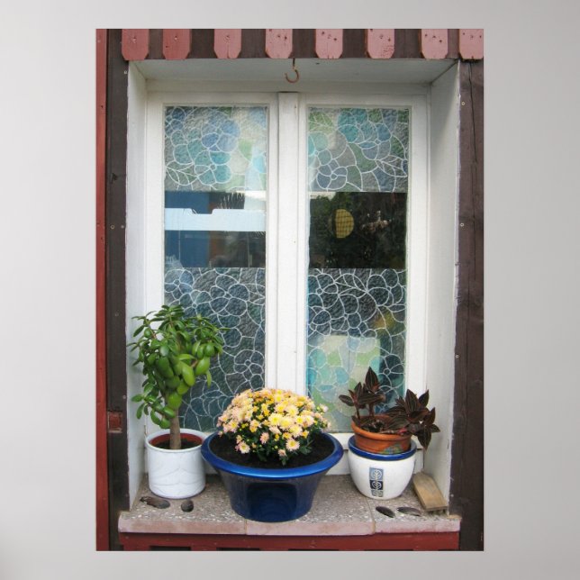 Póster ventana de flores (Frente)