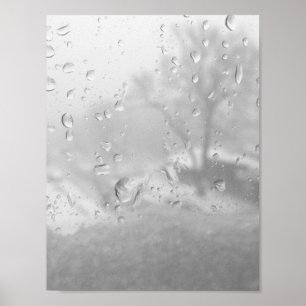 Póster ventana de la ciudad de invierno