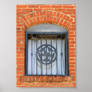 Póster Ventana de la estrella de Texas de 5 x 7 pulgadas