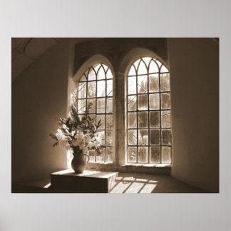 Póster Ventana de la Iglesia Luz de la Mañana