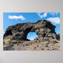 Póster Ventana de lava en Dimmuborgir, zona de Myvatn - I