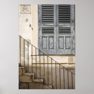 PÓSTER VENTANA DE MADERA GRIS