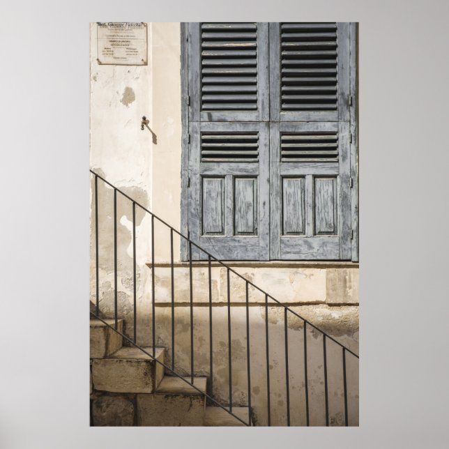 PÓSTER VENTANA DE MADERA GRIS (Frente)